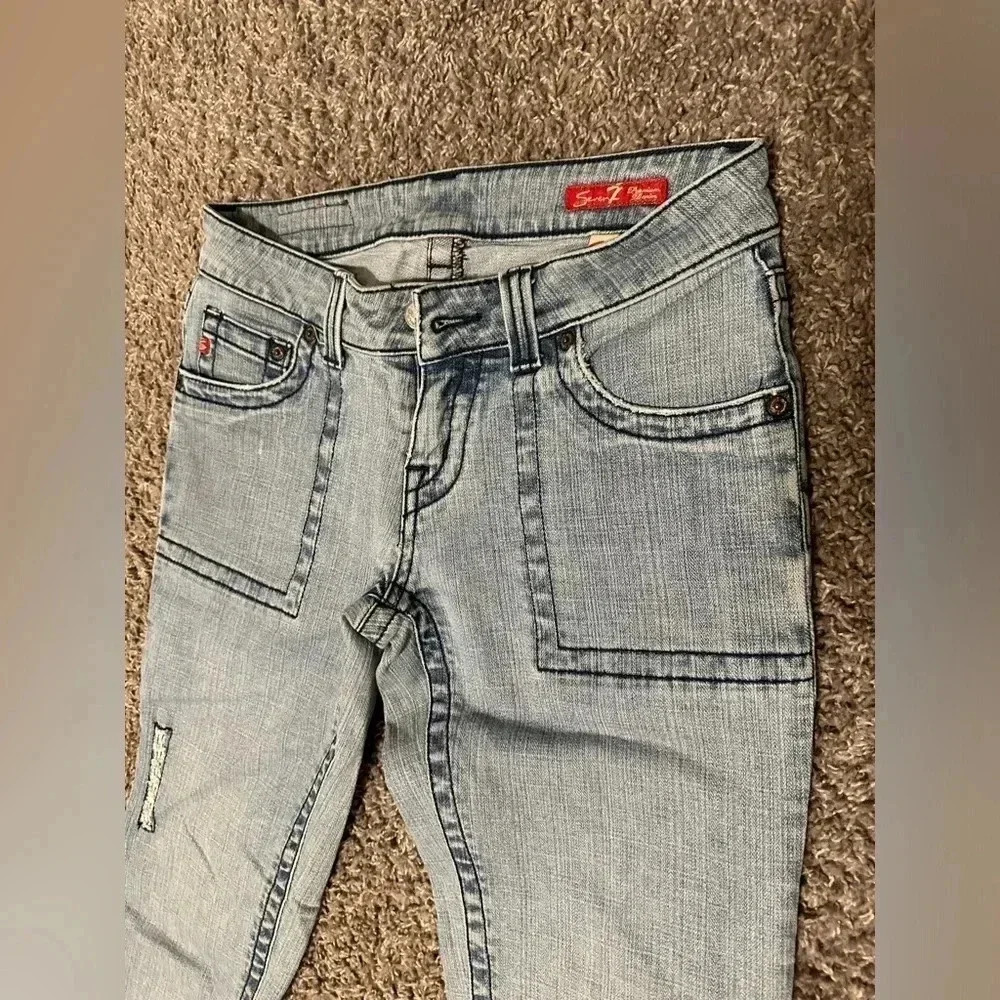 SEVEN7 Women’s Cotton Flare Light Denim Jeans size 28 - Picture 2 of 16